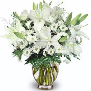 Bouquet di Lilium e Margherite Bianche