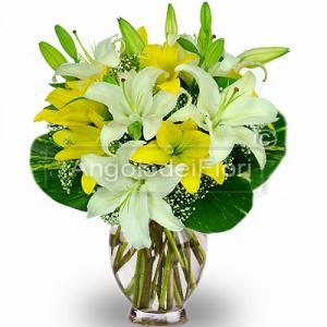 Bouquet di Lilium Bianchi e Gialli