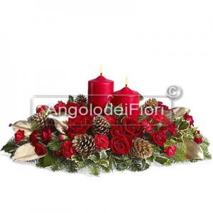 Elegant Christmas Centerpiece with flowers and berries