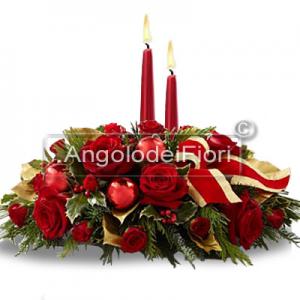 Centrotavola natalizio con candele