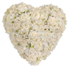 Funeral heart of White Roses