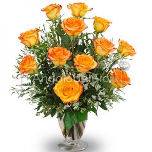  Twelve Orange Roses