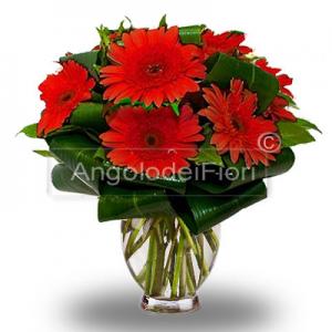 Red gerberas Bouquet for graduation.